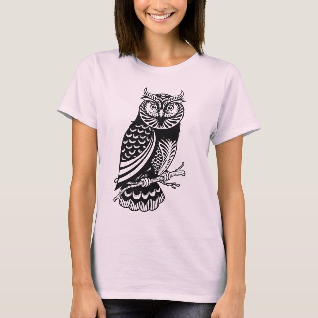 Camiseta para mujer del búho lindo (Anverso)
