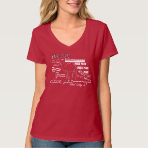 Camiseta para mujer del cuello en v del día de
