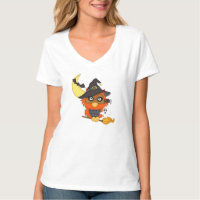 Camiseta para mujer del dibujo animado del búho de
