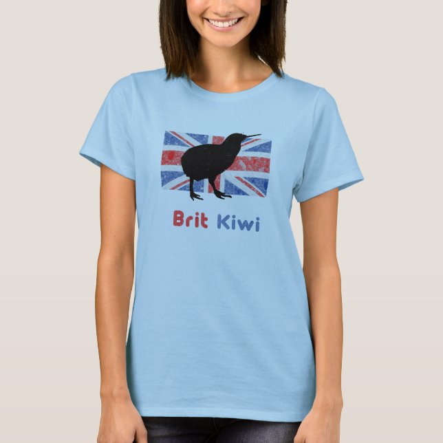 Camiseta para mujer del kiwi británico del vintage (Anverso)