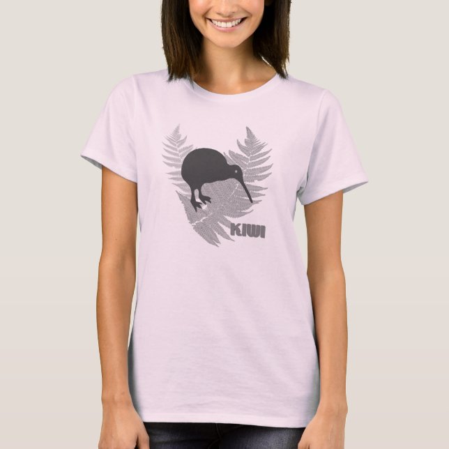 Camiseta para mujer del kiwi del helecho de plata (Anverso)