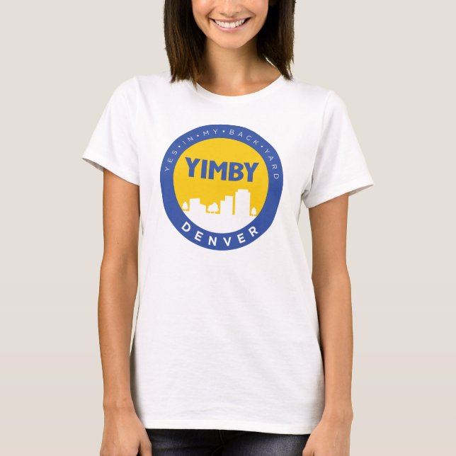 Camiseta para mujer del logotipo de YIMBY Denver (Anverso)