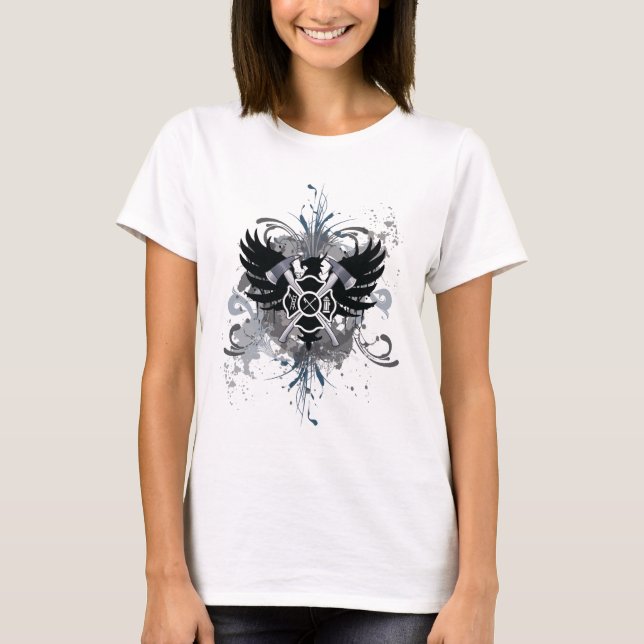 Camiseta para mujer del logotipo del bombero (Anverso)