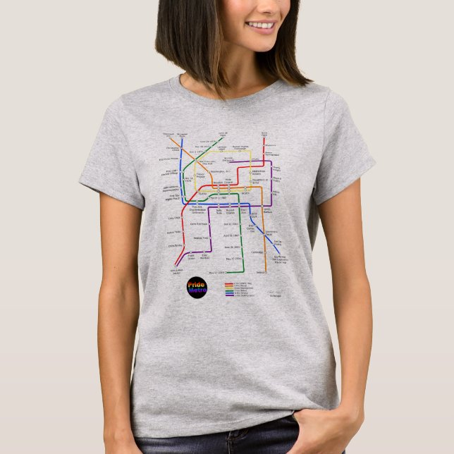 Camiseta para mujer del metro del orgullo (Anverso)