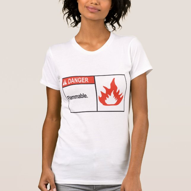 Camiseta para mujer del Rótulo inflamable del (Anverso)