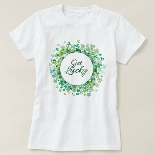 Camiseta para mujer del trébol del St. Patricks (Diseño del anverso)
