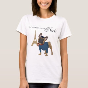 Camiseta para mujer francesa de París del bulldog