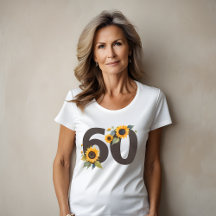 Camiseta para Mujer Sunflowers Sixty - Cumpleaños 