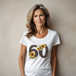 Camiseta para Mujer Sunflowers Sixty - Cumpleaños 