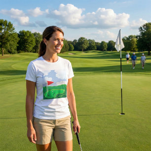 Camiseta para mujer verde del campo de golf
