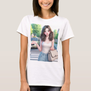 Camiseta para mujeres con bella imagen de dama de