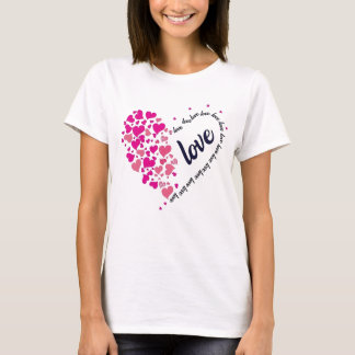 Camiseta para mujeres con forma de corazón blanco