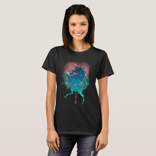 Camiseta para mujeres de árbol mágico y unicornio (Anverso completo)