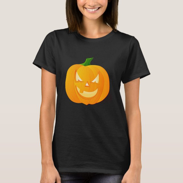 Camiseta para mujeres de calabaza de Halloween (Anverso)