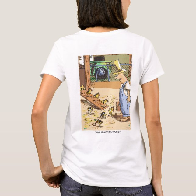 Camiseta para mujeres de las chicas de ciclismo (Reverso)