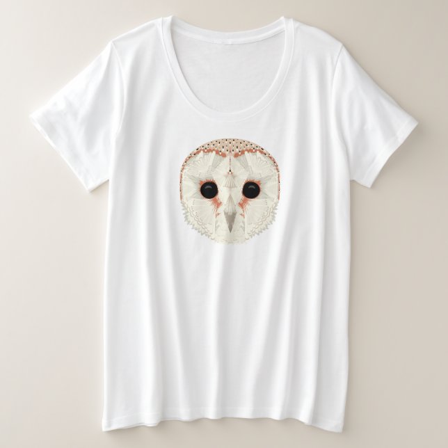 Camiseta para mujeres de tamaño "Barn Owl Plus" (Anverso del diseño)