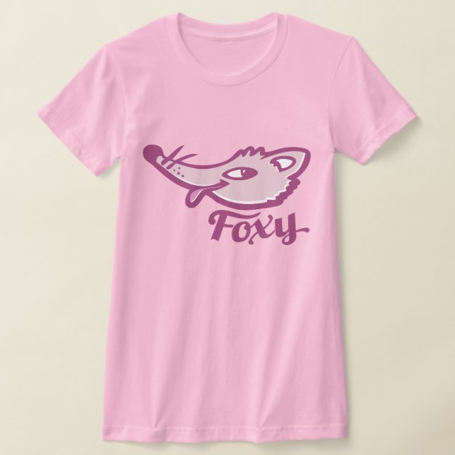 camiseta para mujeres de zorro violeta rosado (Distribución)