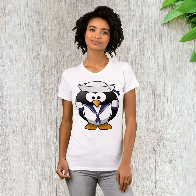 Camiseta para mujeres del marinero pingüino (Subido por el creador)