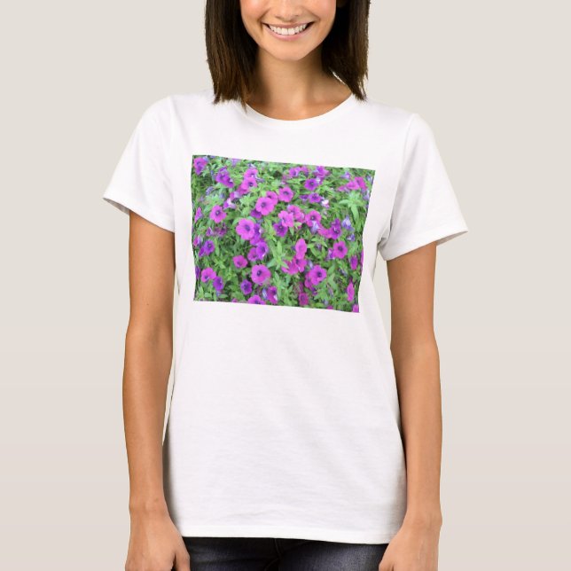 Camiseta para muñecas moradas Petunias mujeres beb (Anverso)