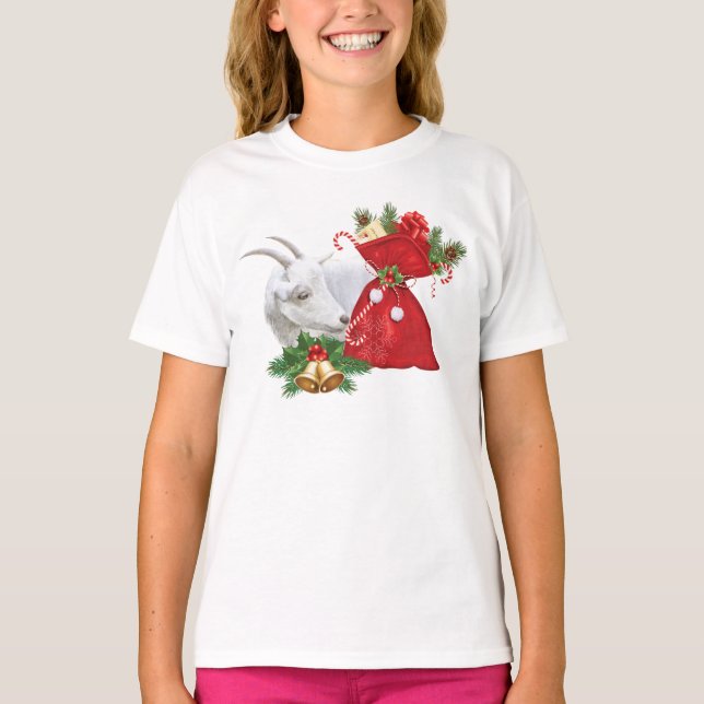 Camiseta para Navidades de cabra (Anverso)