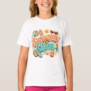 Camiseta para niñas Sunscreen & Chaos Summer Girls