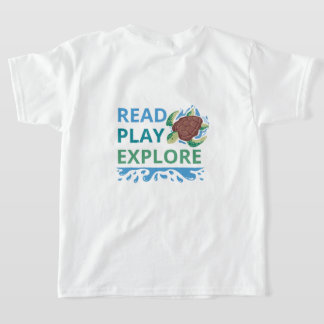 Camiseta para niñas tema océano Leer Jugar Explora