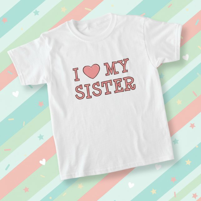 Camiseta para niños 'Amo a mi hermana' (I love my sister t-shirt for kids.)
