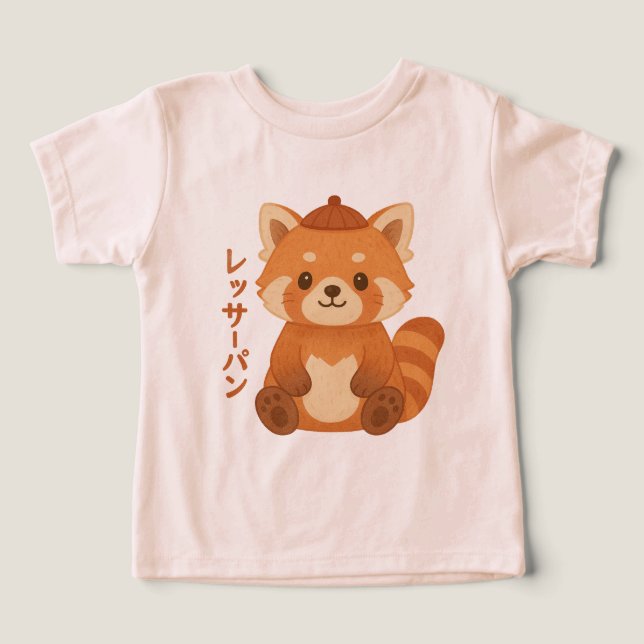 Camiseta para niños/as de Panda Rojo (Diseño delantero )
