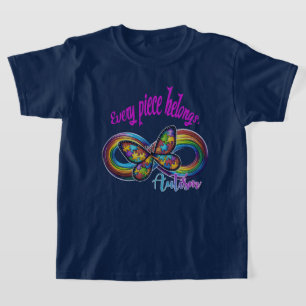 Camiseta para niños - Autismo Puzzle Butterfly Des