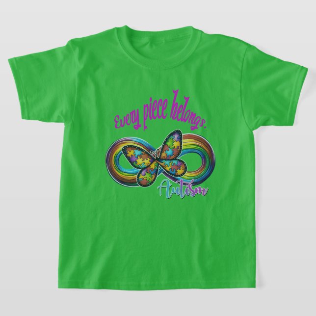 Camiseta para niños - Autismo Puzzle Butterfly Des (Distribución)