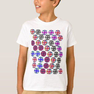 Camiseta para niños. Banderas/Jacks de Unión multi