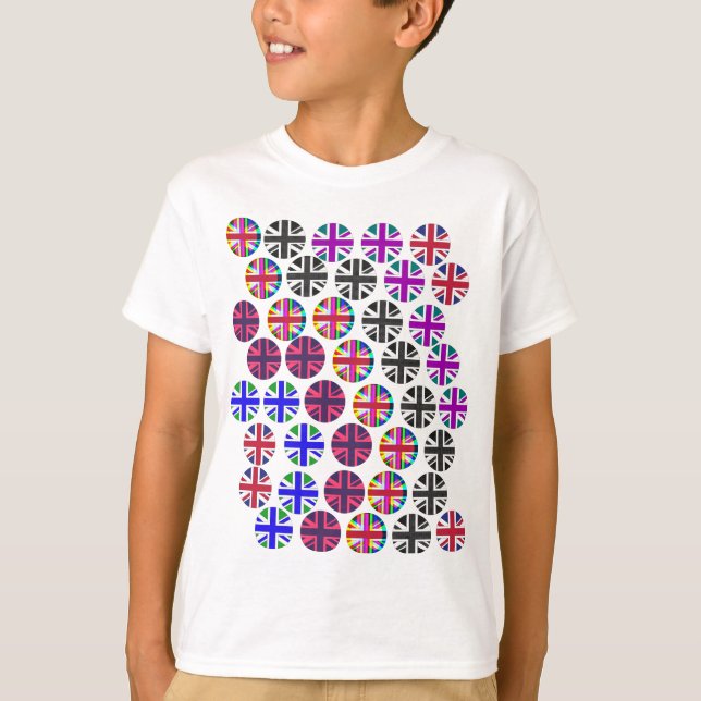 Camiseta para niños. Banderas/Jacks de Unión multi (Anverso)