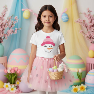 Camiseta para niños con cara de muñeco de nieve co