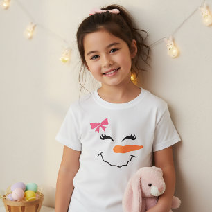 Camiseta para niños con cara de muñeco de nieve so