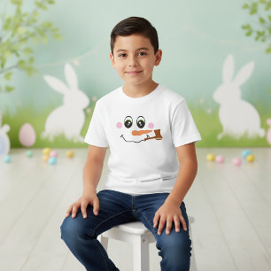 Camiseta para niños con cara de muñeco de nieve y 