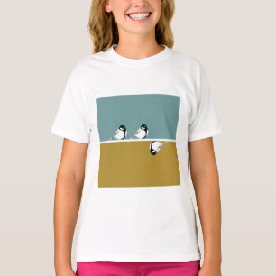 Camiseta para niños con diseño minimalista de aves