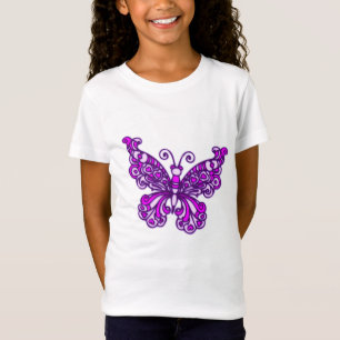 Camiseta para niños con estilo mariposa morado