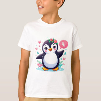 Camiseta para niños con imprenta pingüina