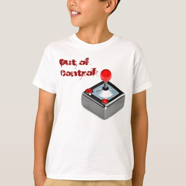 Camiseta para niños con juegos "fuera de control" (Anverso)