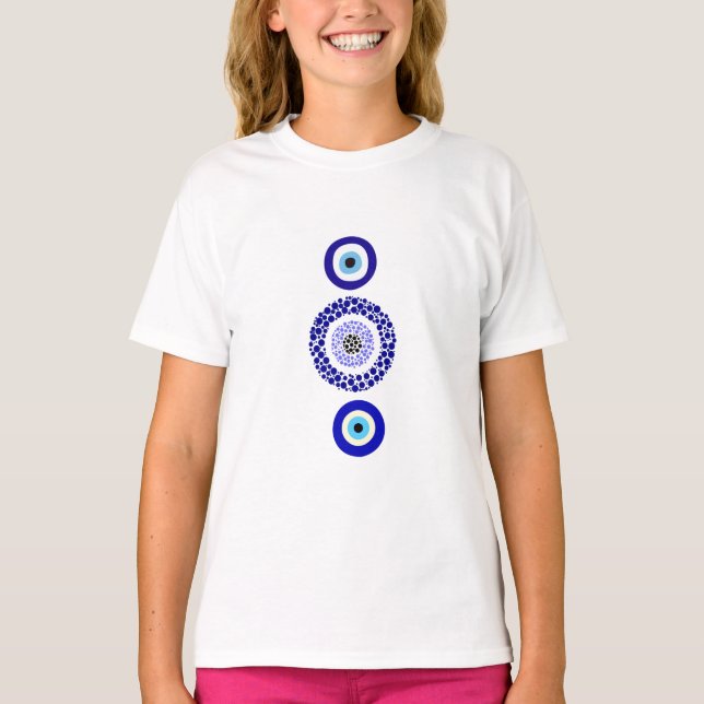 Camiseta para niños con protección de ojos azules (Anverso)