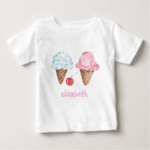 CAMISETA PARA NIÑOS : CREMAS DE HIELO + NOMBRE