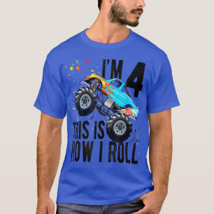 Camiseta para niños de 4 años Cumpleaños niño mons