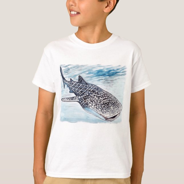 Camiseta para niños de arte de tiburón ballena (Anverso)