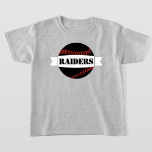 Camiseta para niños de béisbol negro