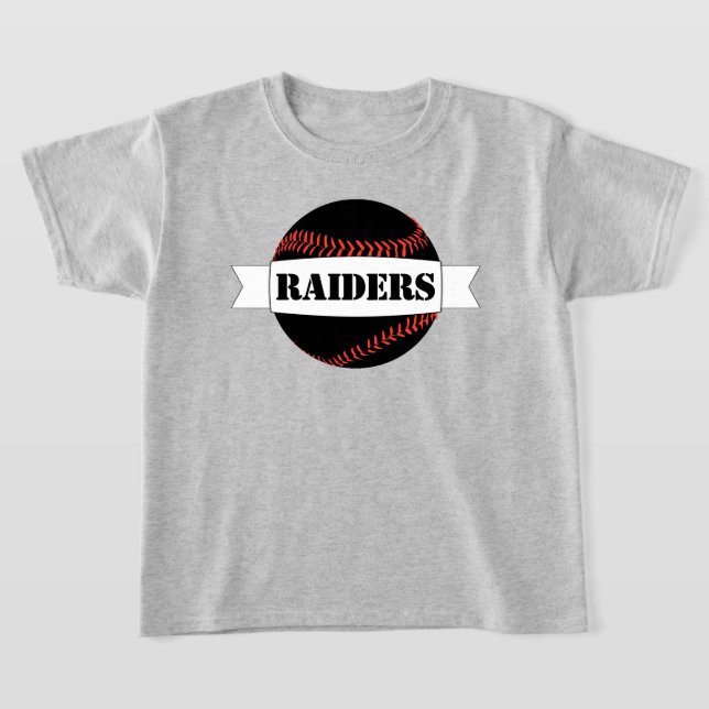Camiseta para niños de béisbol negro (Distribución)