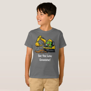 Camiseta para niños de construcción con excavadora