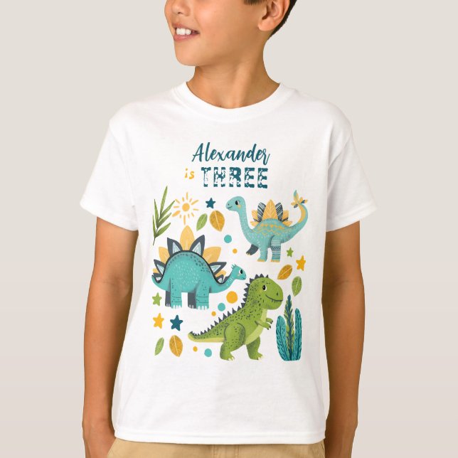 Camiseta para niños de dinosaurio TRex (Anverso)
