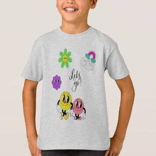 Camiseta para niños de Emoji corta - Amigos rosas 