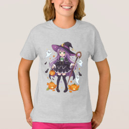Camiseta para niños de Halloween, Chica de brujas