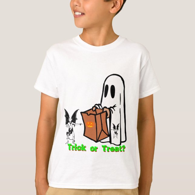 Camiseta para niños de Halloween con truco espeluz (Anverso)